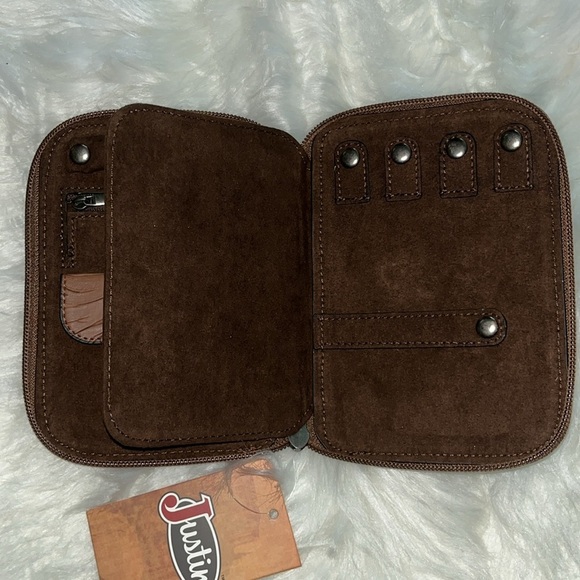 🆕 Justin Boots Jewelry Organizer Zipper Bag Pouch Travel - Picture 5 of 8